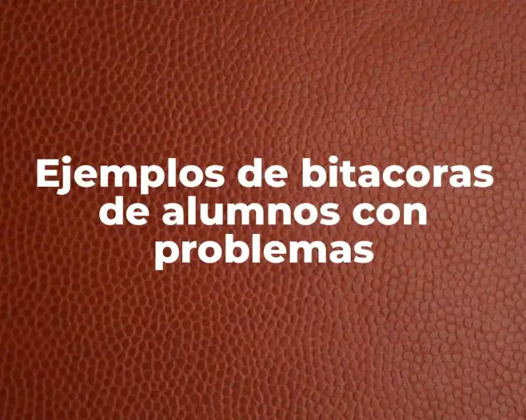 Ejemplos de bitacoras de alumnos con problemas