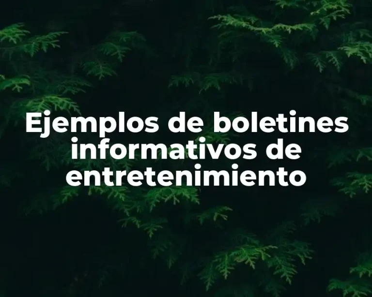 Ejemplos de boletines informativos de entretenimiento