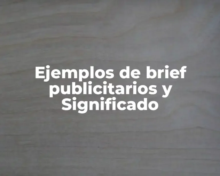 Ejemplos de brief publicitarios y Significado