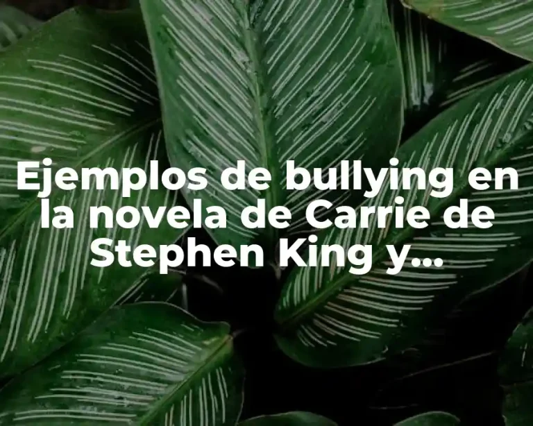 Ejemplos de bullying en la novela de Carrie de Stephen King y Significado