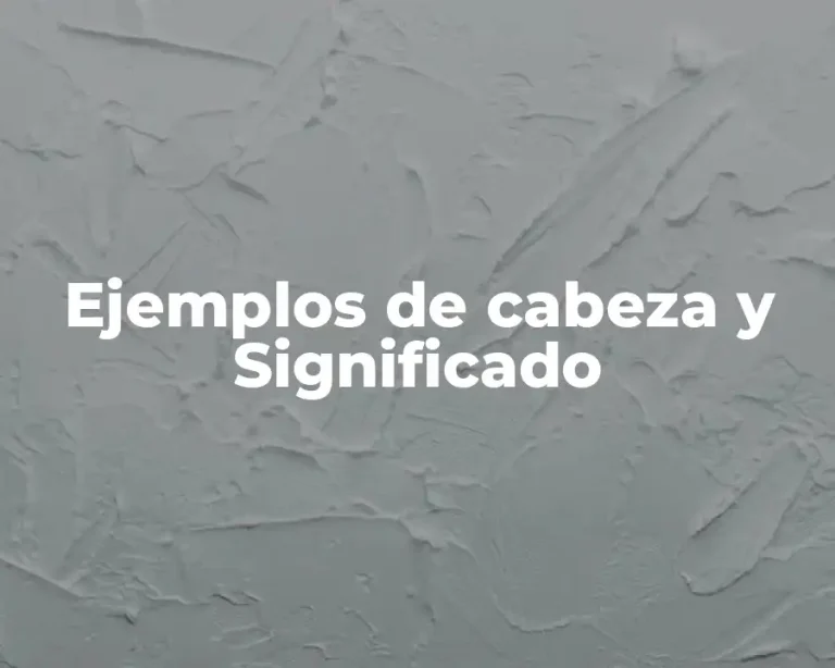 Ejemplos de cabeza y Significado