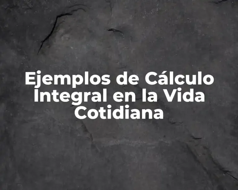 Ejemplos de Cálculo Integral en la Vida Cotidiana