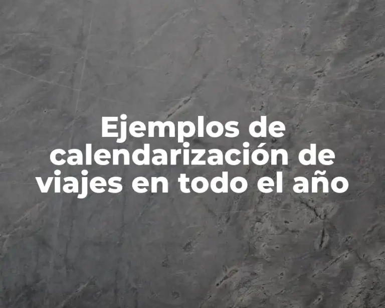 Ejemplos de calendarización de viajes en todo el año