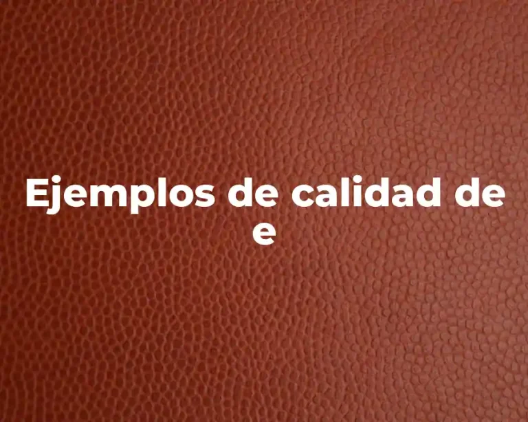 Ejemplos de calidad de e