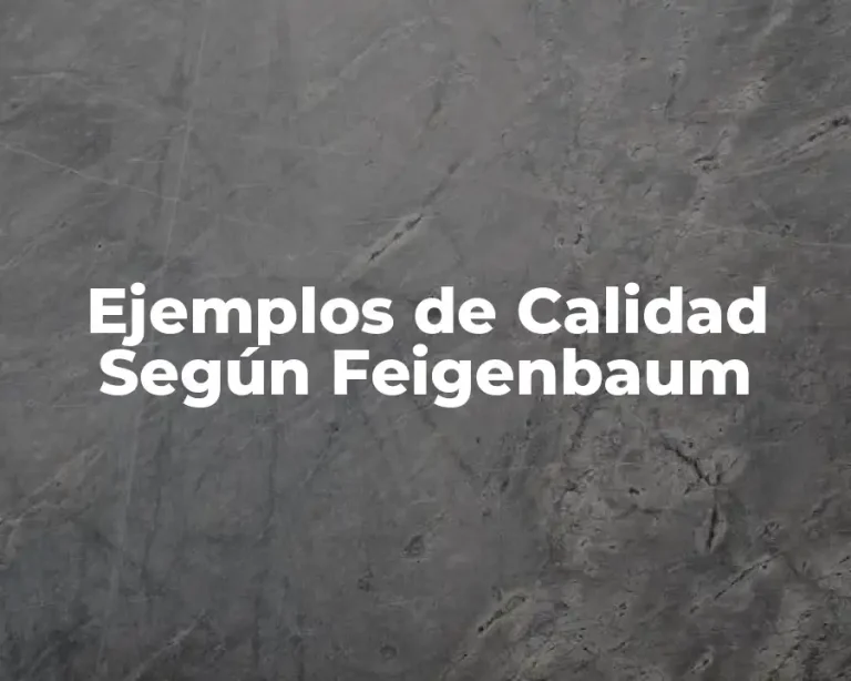Ejemplos de Calidad Según Feigenbaum
