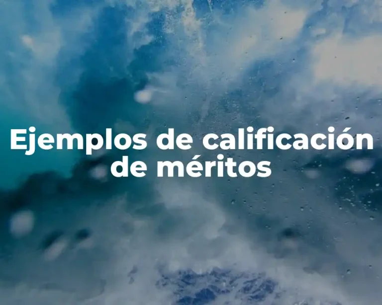 Ejemplos de calificación de méritos