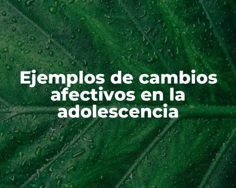 Ejemplos de cambios afectivos en la adolescencia