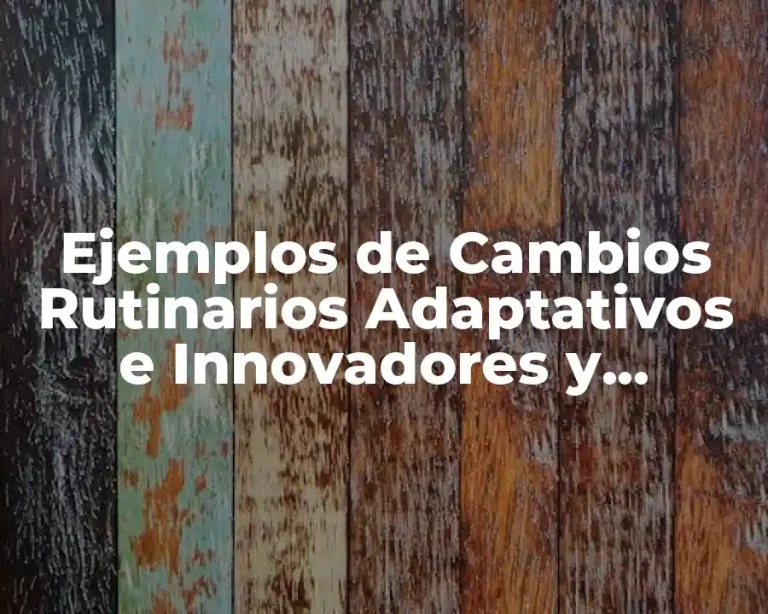 Ejemplos de Cambios Rutinarios Adaptativos e Innovadores y Significado