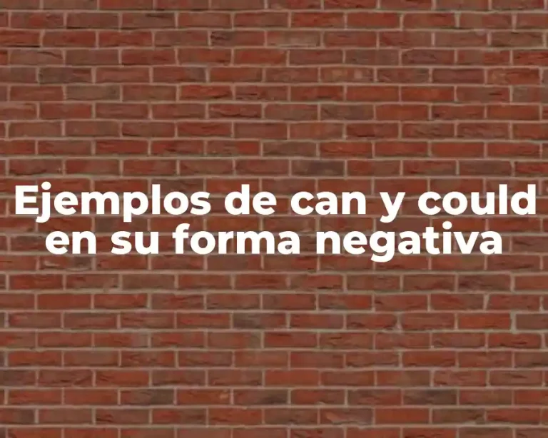 Ejemplos de can y could en su forma negativa