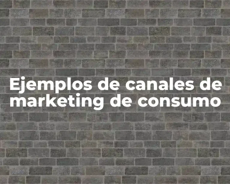 Ejemplos de canales de marketing de consumo