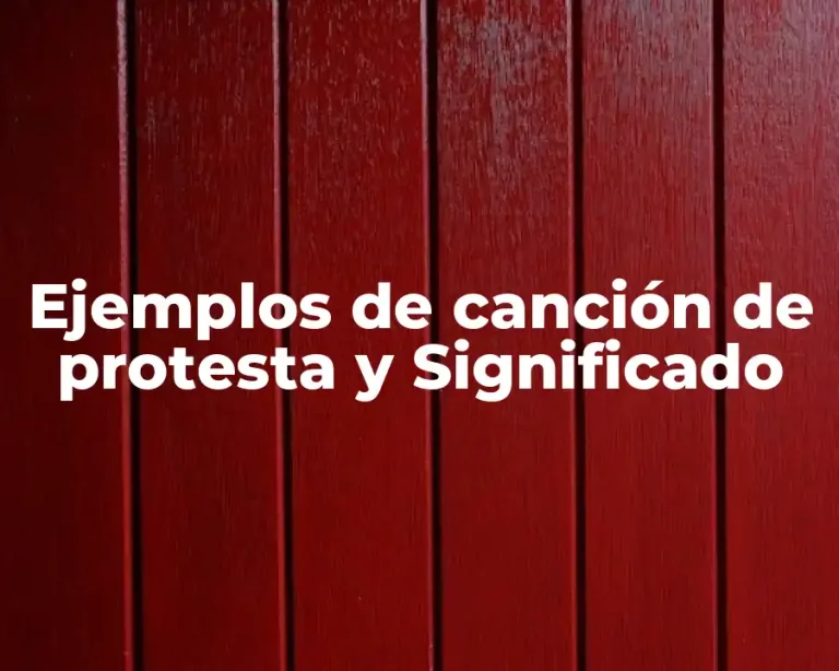 Ejemplos de canción de protesta y Significado