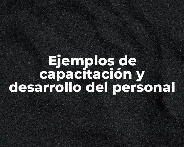 Ejemplos de capacitación y desarrollo del personal