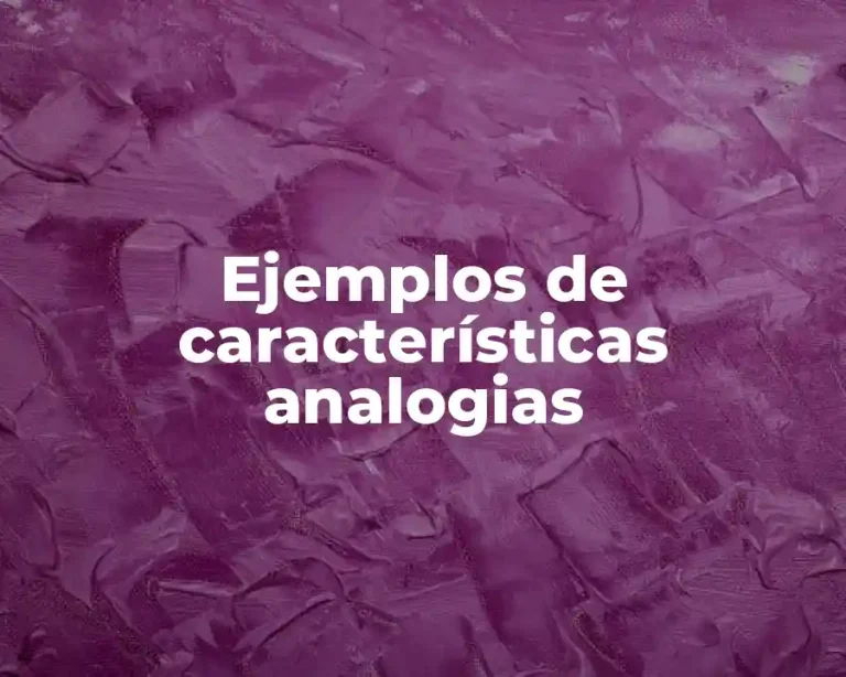 Ejemplos de características analogias