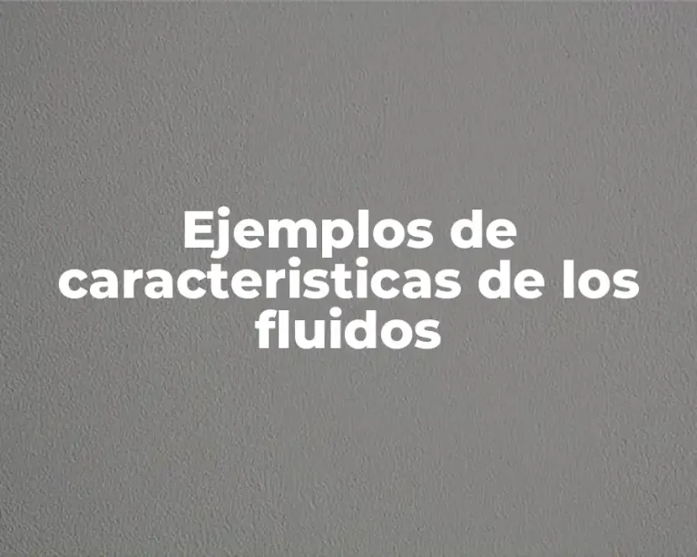Ejemplos de caracteristicas de los fluidos