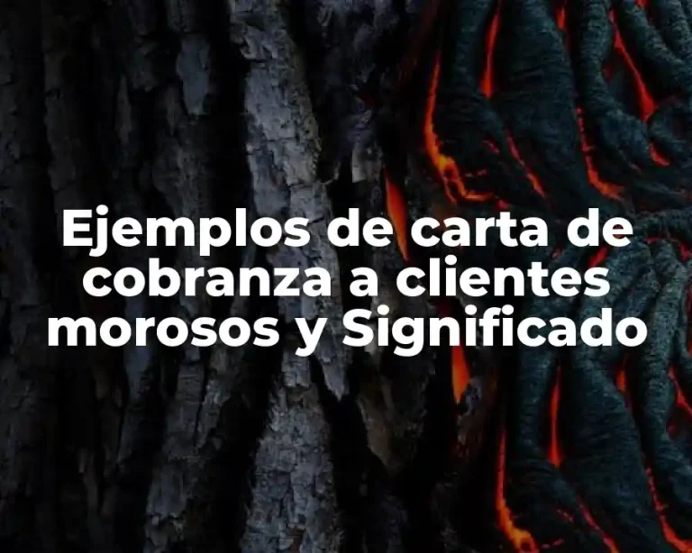 Ejemplos de carta de cobranza a clientes morosos y Significado