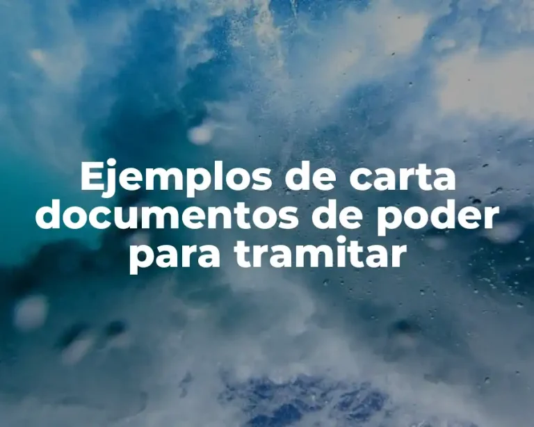 Ejemplos de carta documentos de poder para tramitar