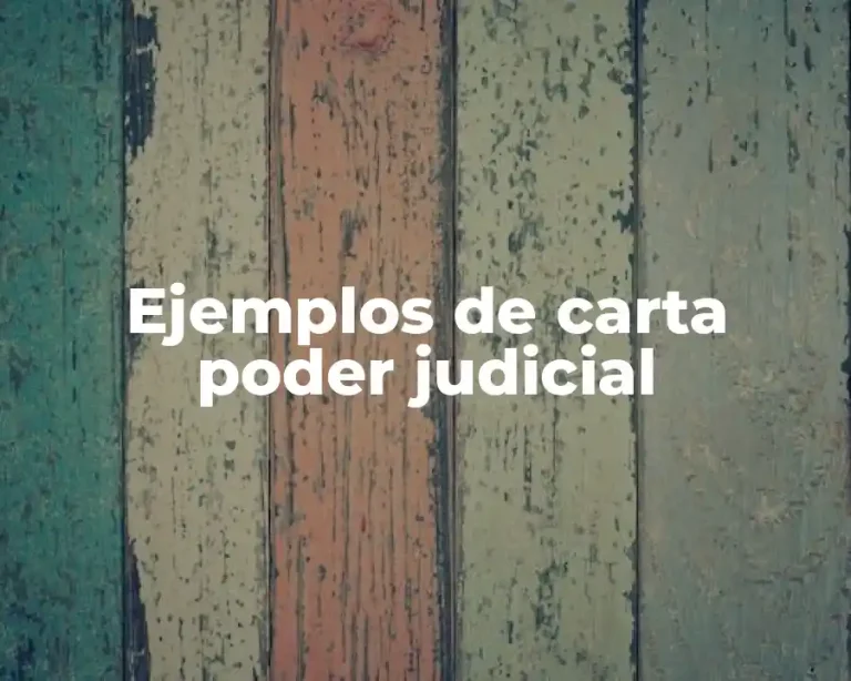 Ejemplos de carta poder judicial