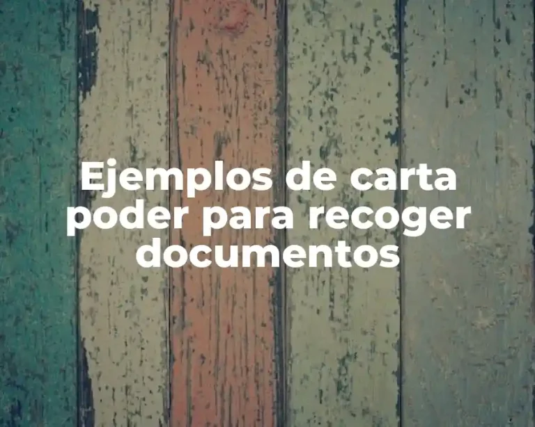 Ejemplos de carta poder para recoger documentos