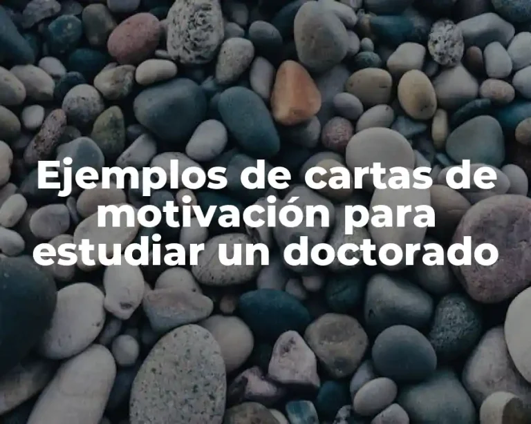Ejemplos de cartas de motivación para estudiar un doctorado