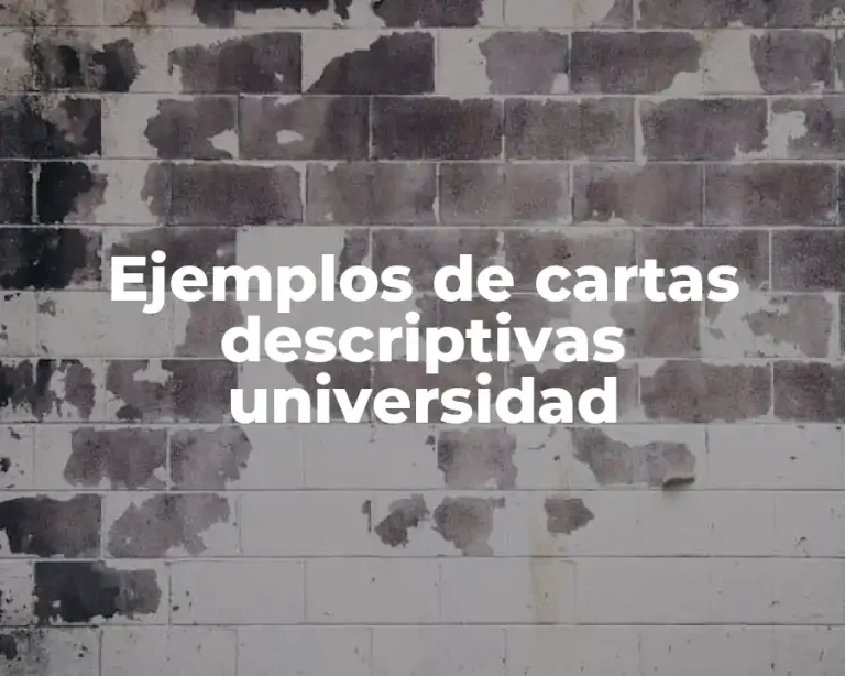Ejemplos de cartas descriptivas universidad