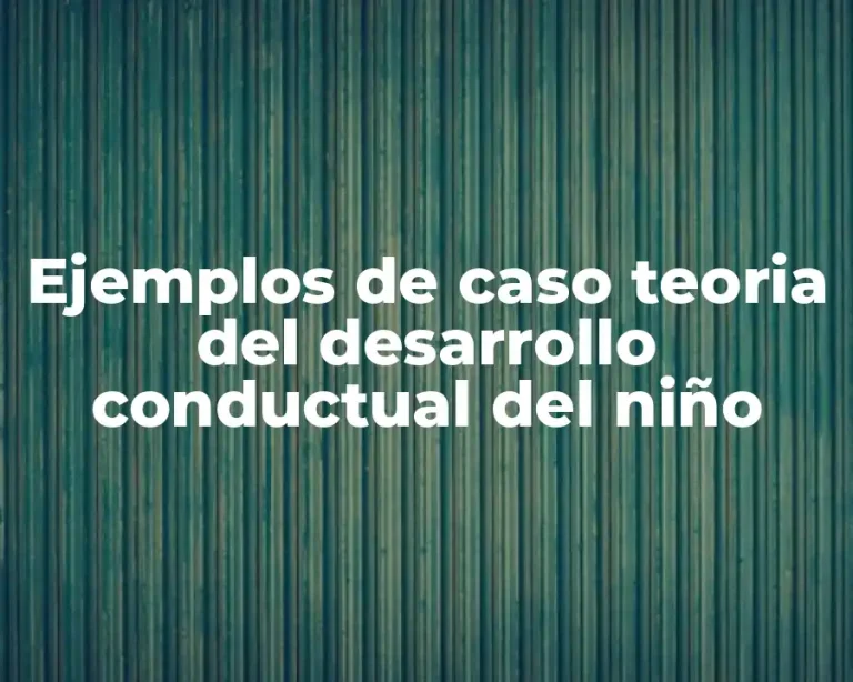 Ejemplos de caso teoria del desarrollo conductual del niño