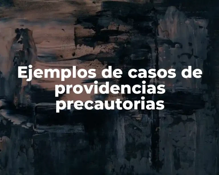 Ejemplos de casos de providencias precautorias