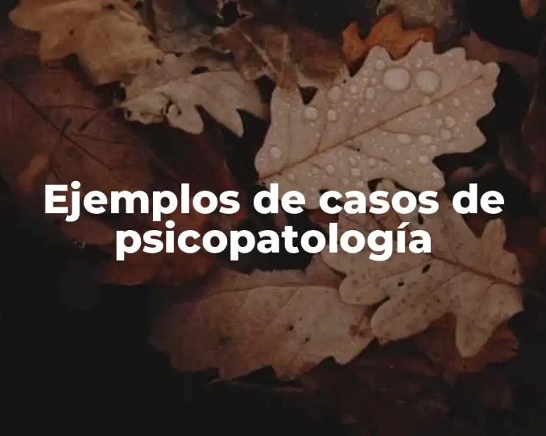 Ejemplos de casos de psicopatología