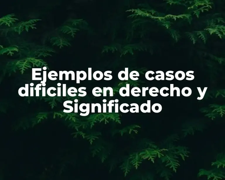 Ejemplos de casos dificiles en derecho y Significado