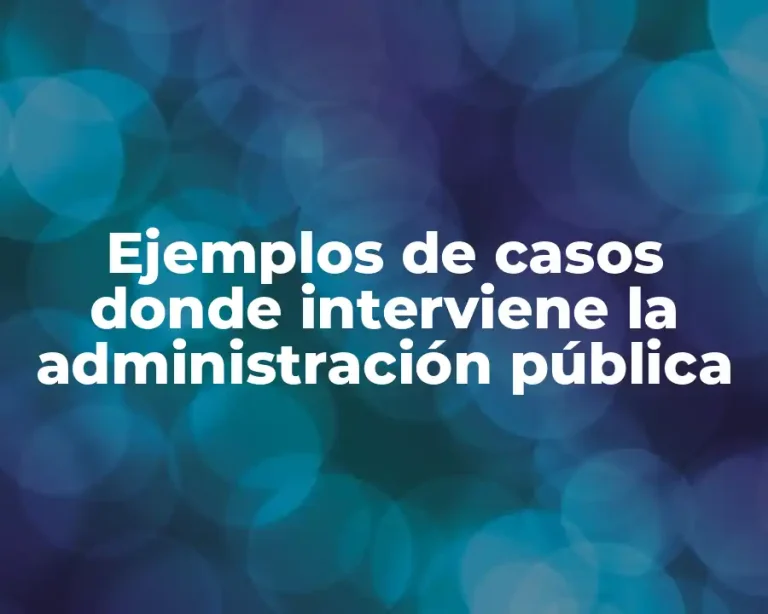 Ejemplos de casos donde interviene la administración pública