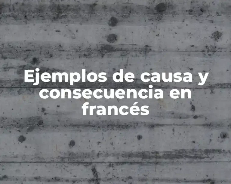 Ejemplos de causa y consecuencia en francés