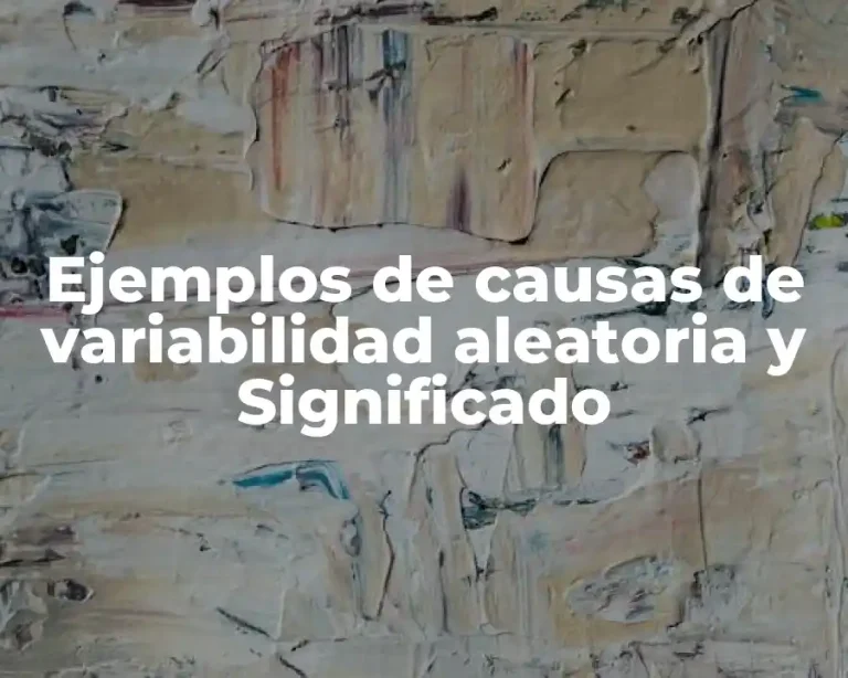 Ejemplos de causas de variabilidad aleatoria y Significado