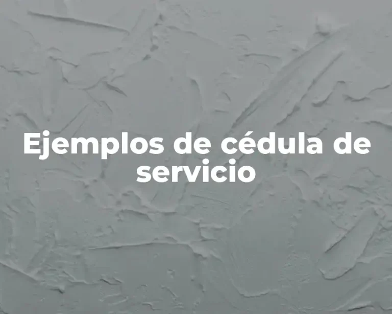 Ejemplos de cédula de servicio