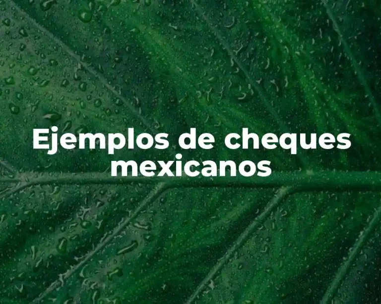 Ejemplos de cheques mexicanos