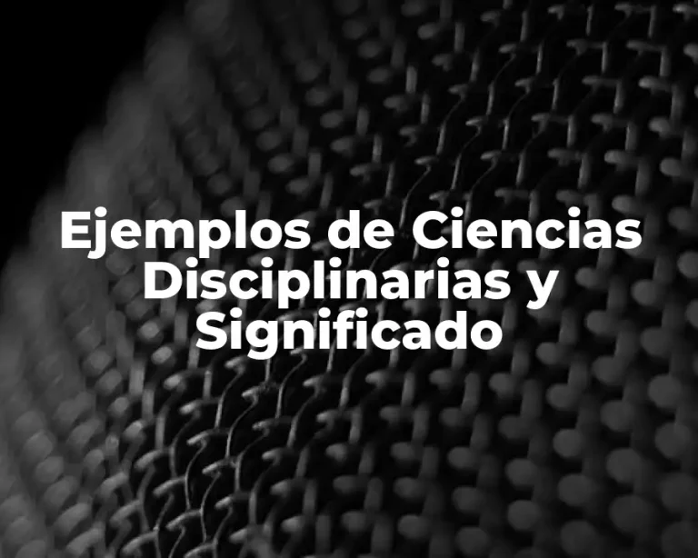 Ejemplos de Ciencias Disciplinarias y Significado
