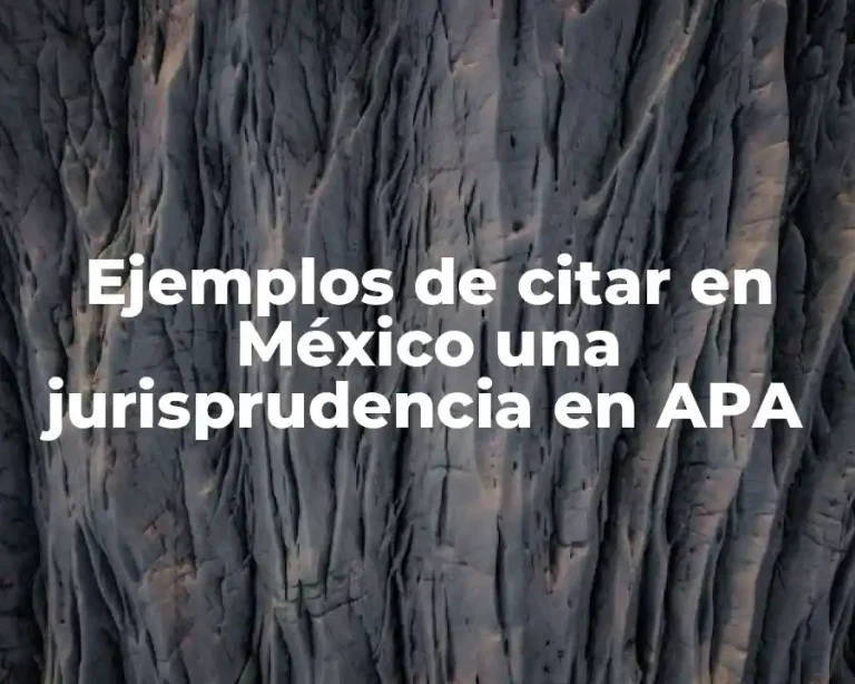 Ejemplos de citar en México una jurisprudencia en APA