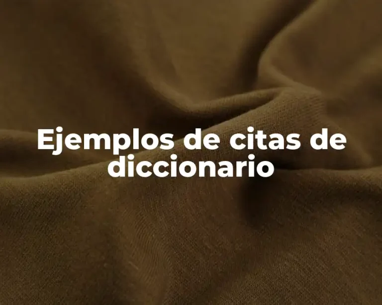 Ejemplos de citas de diccionario