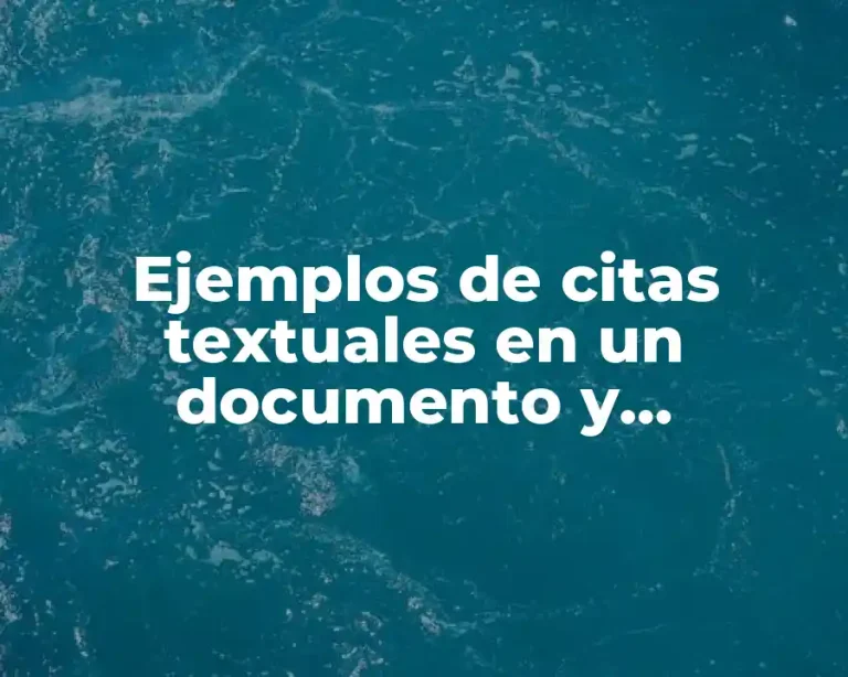 Ejemplos de citas textuales en un documento y Significado