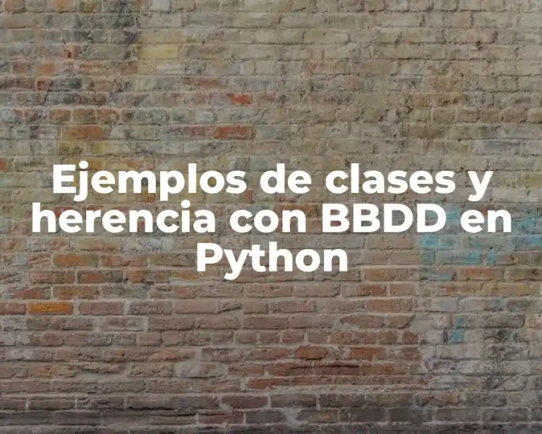 Ejemplos de clases y herencia con BBDD en Python