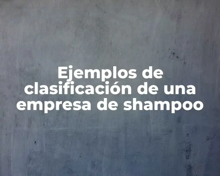 Ejemplos de clasificación de una empresa de shampoo