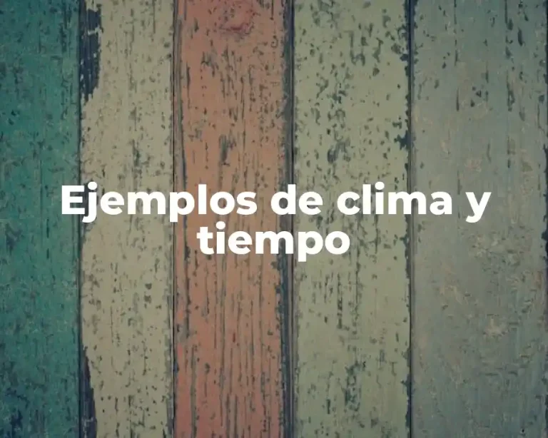 Ejemplos de clima y tiempo