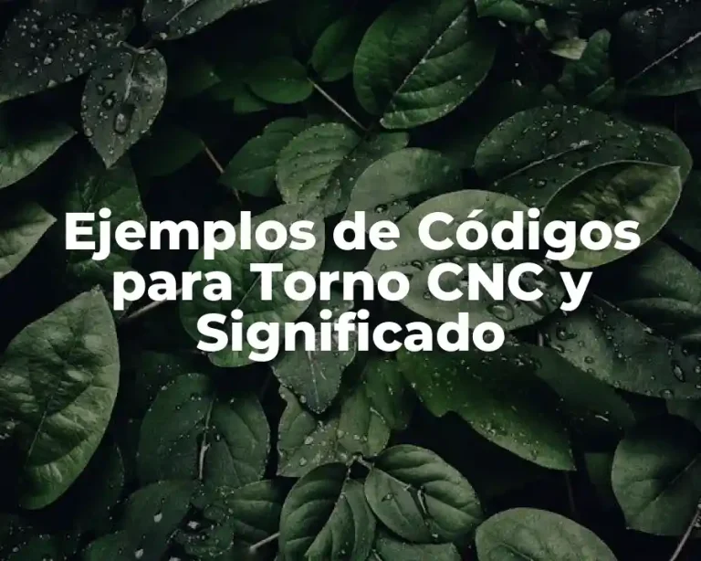 Ejemplos de Códigos para Torno CNC y Significado
