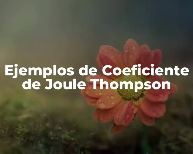 Ejemplos de Coeficiente de Joule Thompson