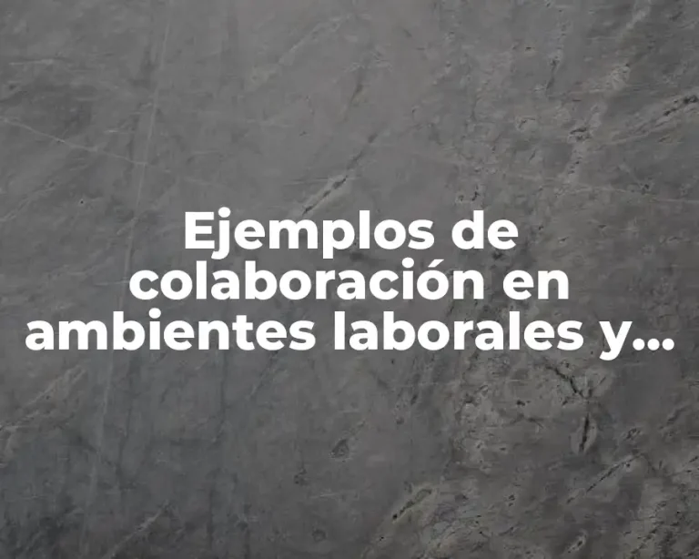 Ejemplos de colaboración en ambientes laborales y Significado