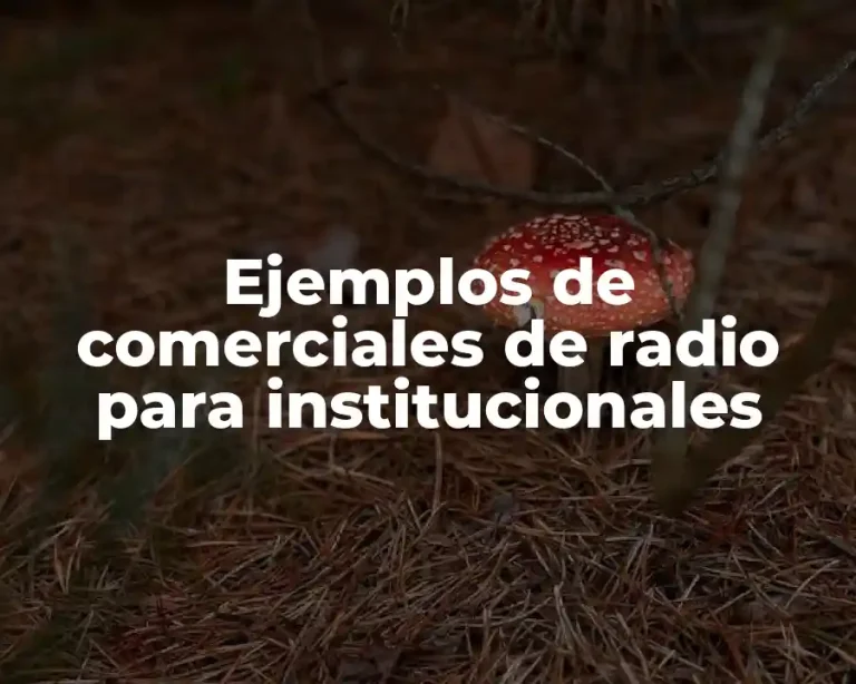 Ejemplos de comerciales de radio para institucionales