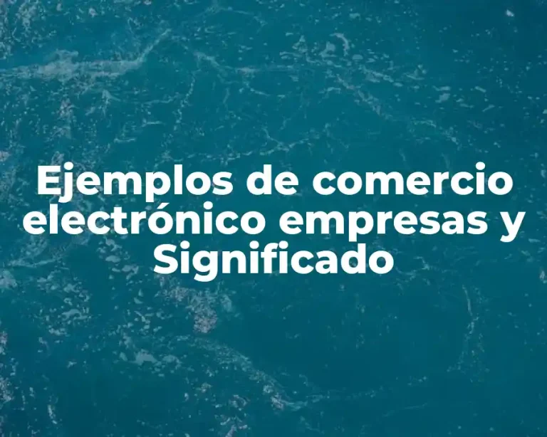 Ejemplos de comercio electrónico empresas y Significado