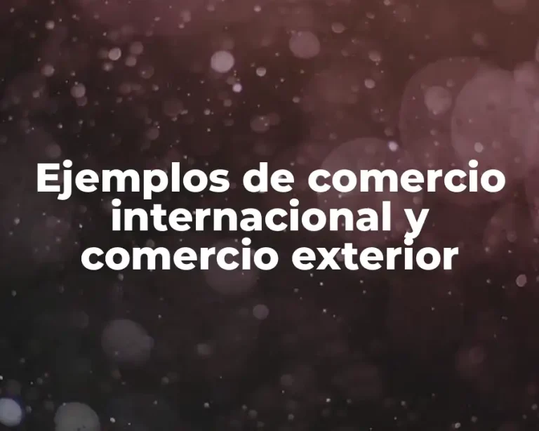 Ejemplos de comercio internacional y comercio exterior