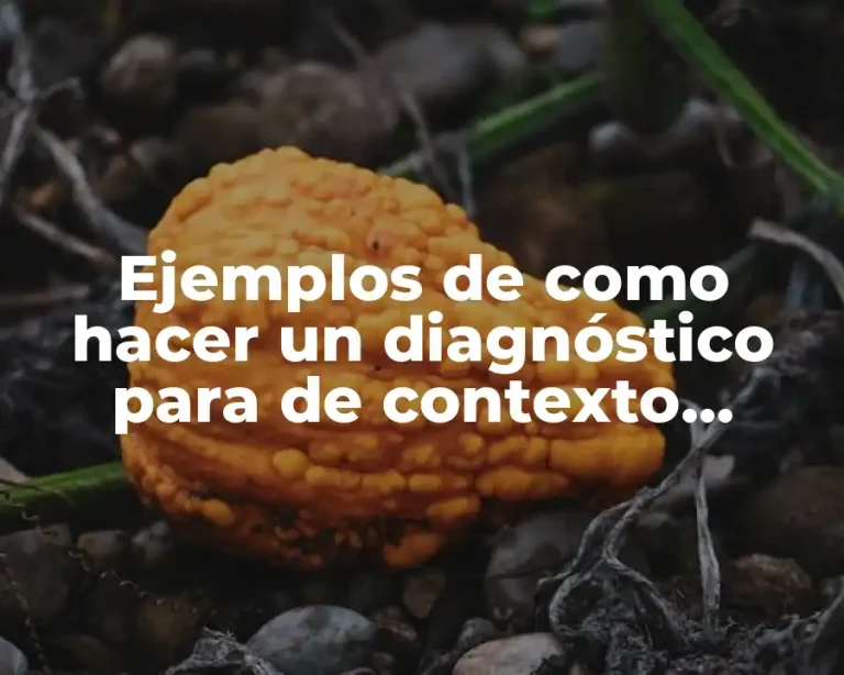 Ejemplos de como hacer un diagnóstico para de contexto escolar
