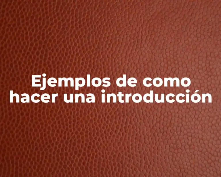 Ejemplos de como hacer una introducción