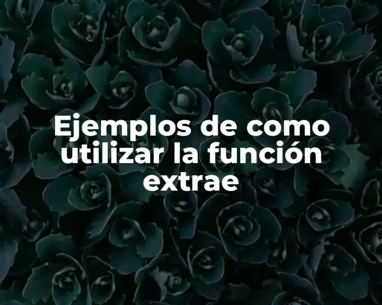 Ejemplos de como utilizar la función extrae