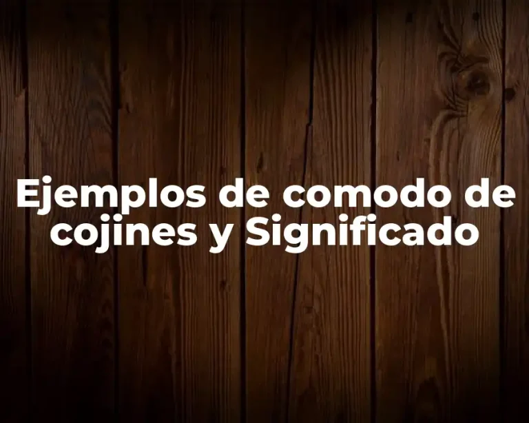 Ejemplos de comodo de cojines y Significado